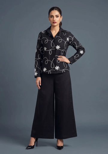 Midnight Flora Embroidered Co-Ord Set