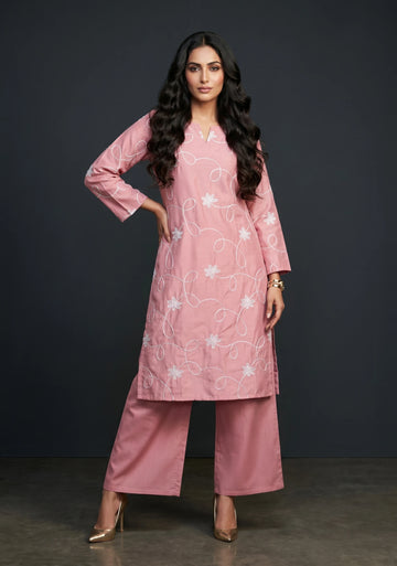 Rose Whisper Embroidered Set