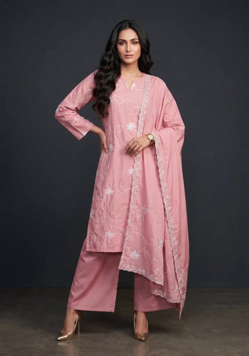 Rose Whisper Embroidered Set