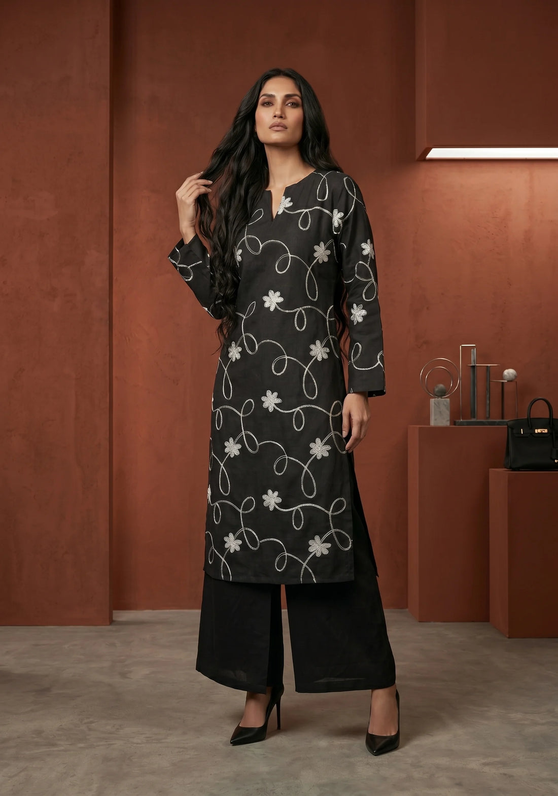 Midnight Whisper Embroidered Set