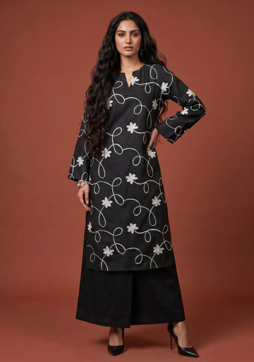 Midnight Whisper Embroidered Set