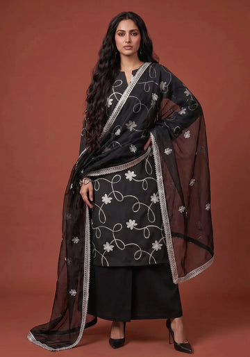 Midnight Whisper Embroidered Set