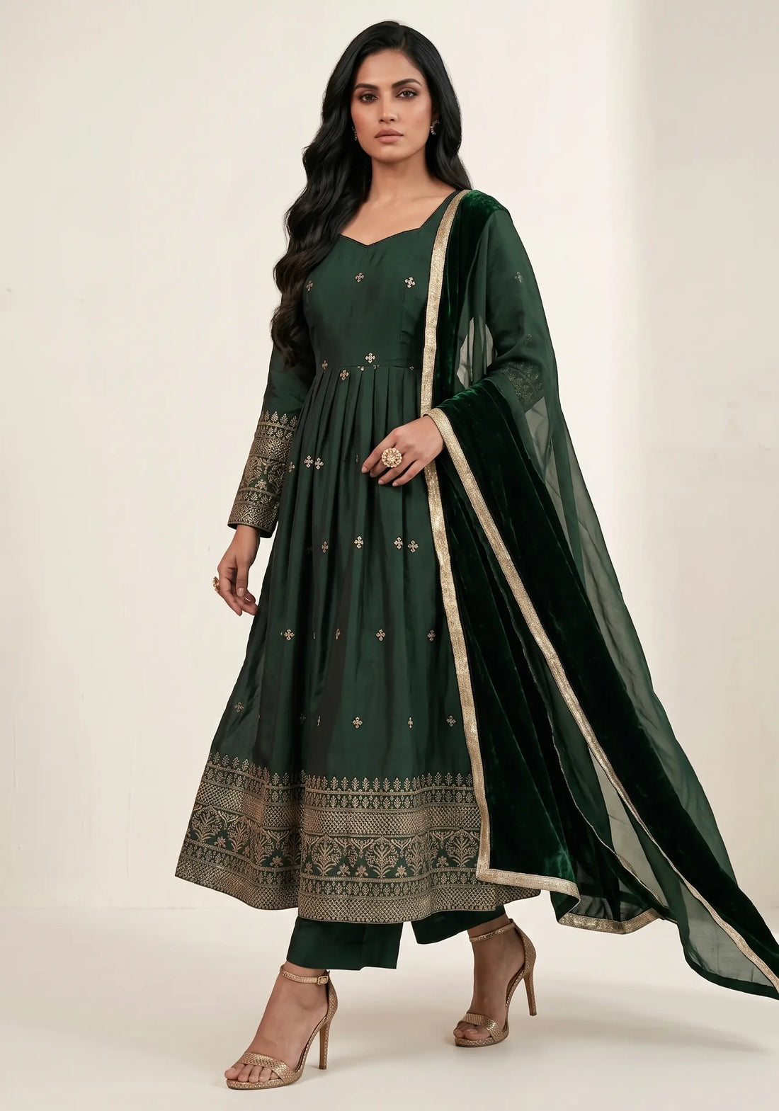 Emerald Noor Anarkali Suit Set