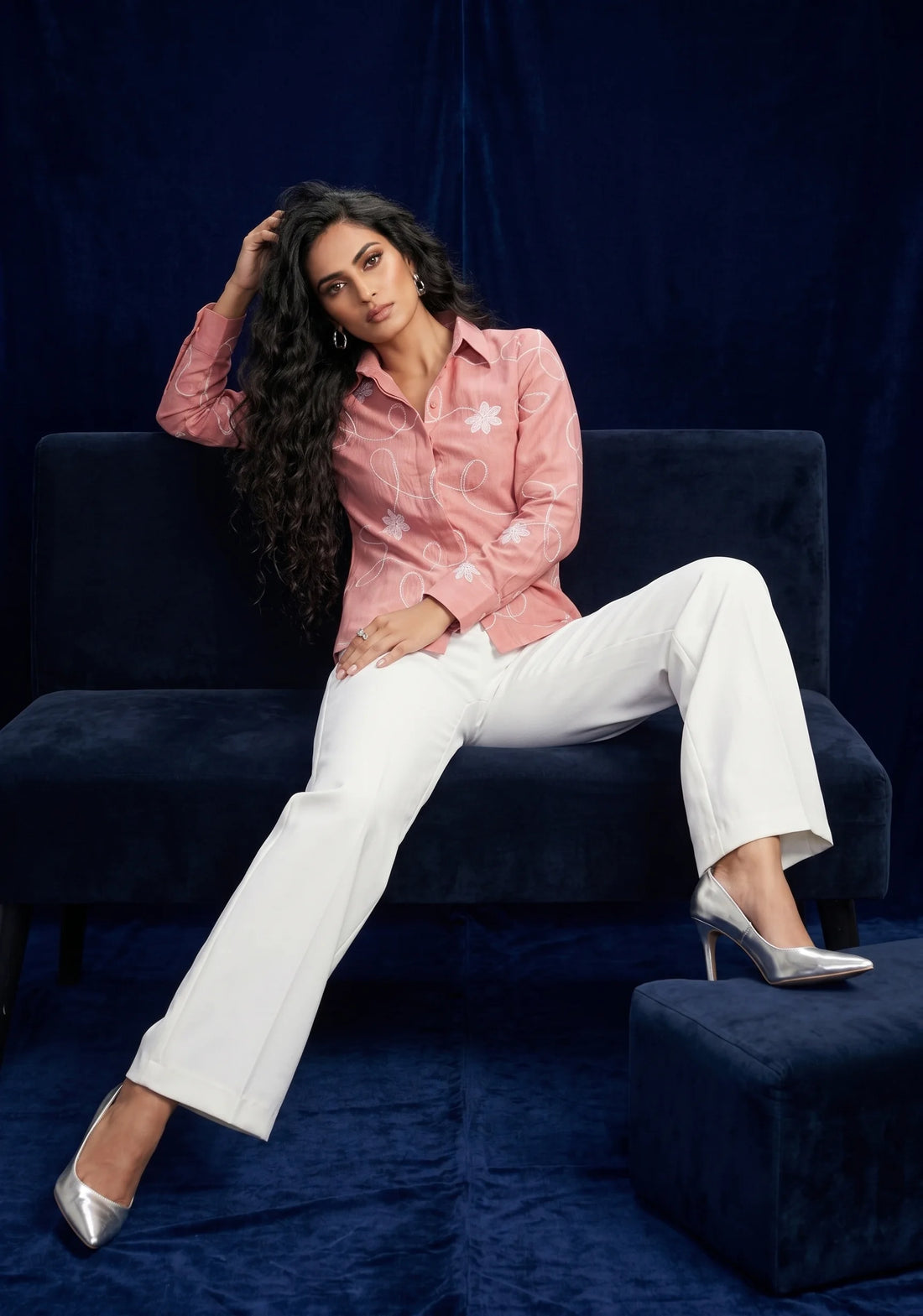 Rose Pink Luxe Embroidered Co-ord Set