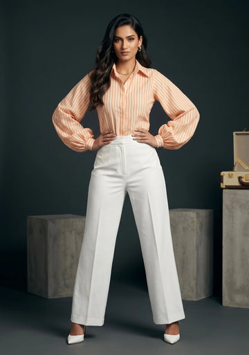 Peach Breeze Stripe Co-ord Set