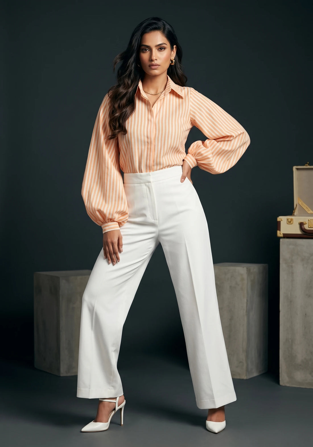 Peach Breeze Stripe Co-ord Set