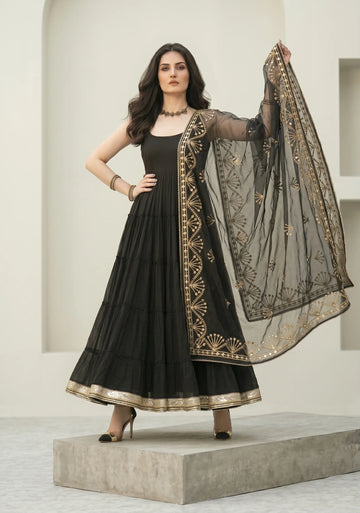 Midnight Noor Tiered Cotton Suit Set