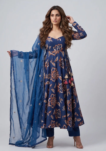 Royal Bloom Chanderi Suit Set