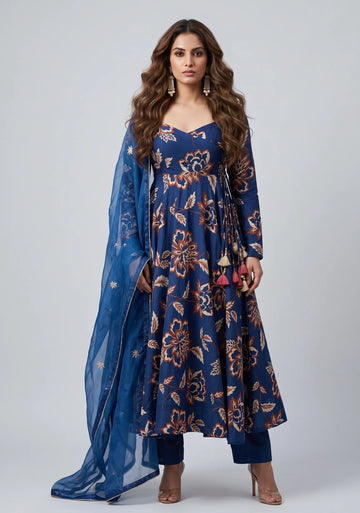 Royal Bloom Chanderi Suit Set
