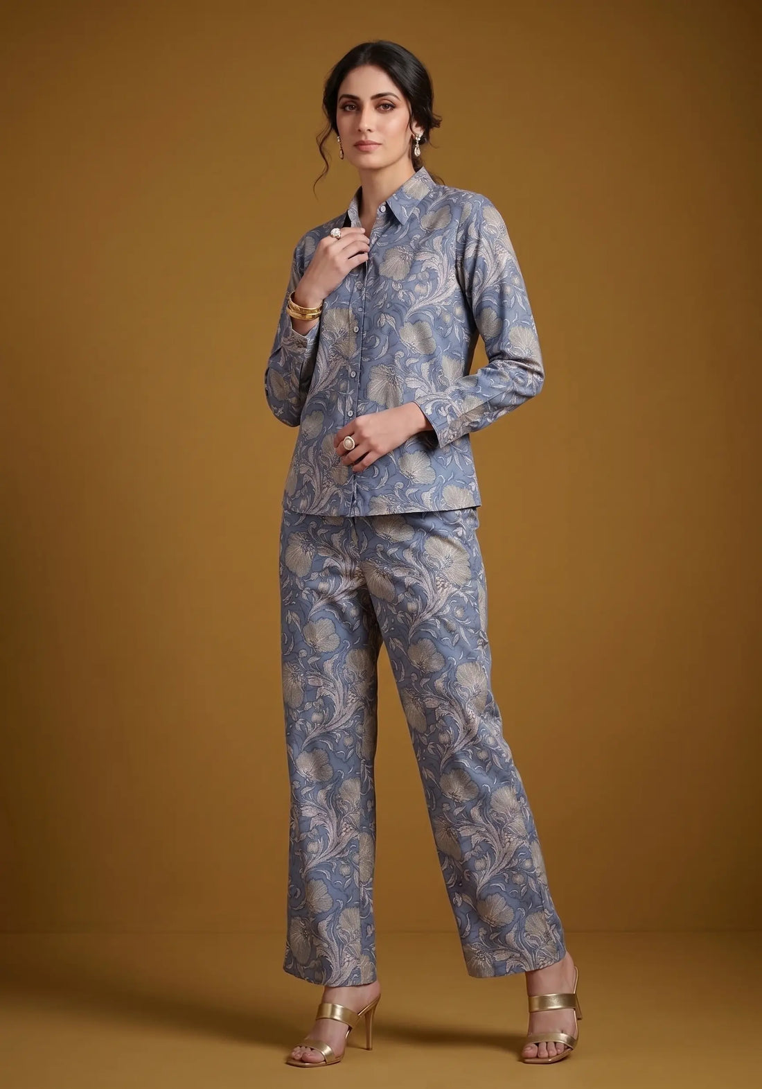 Powder Blue Floral Co-Ord Set