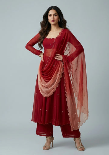 Ruby Grace embroidered Gorgette Suit Set