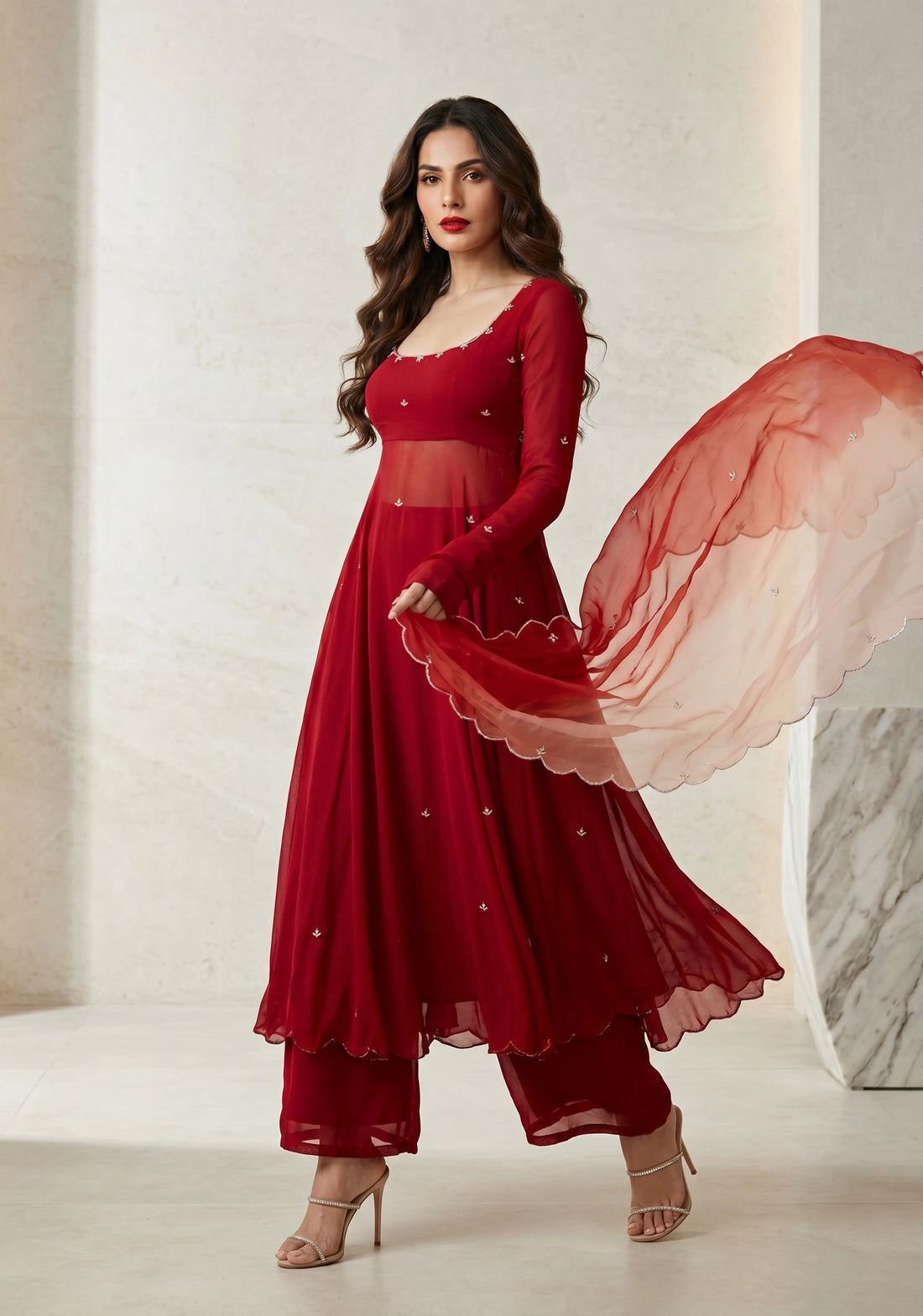 Ruby Grace embroidered Gorgette Suit Set