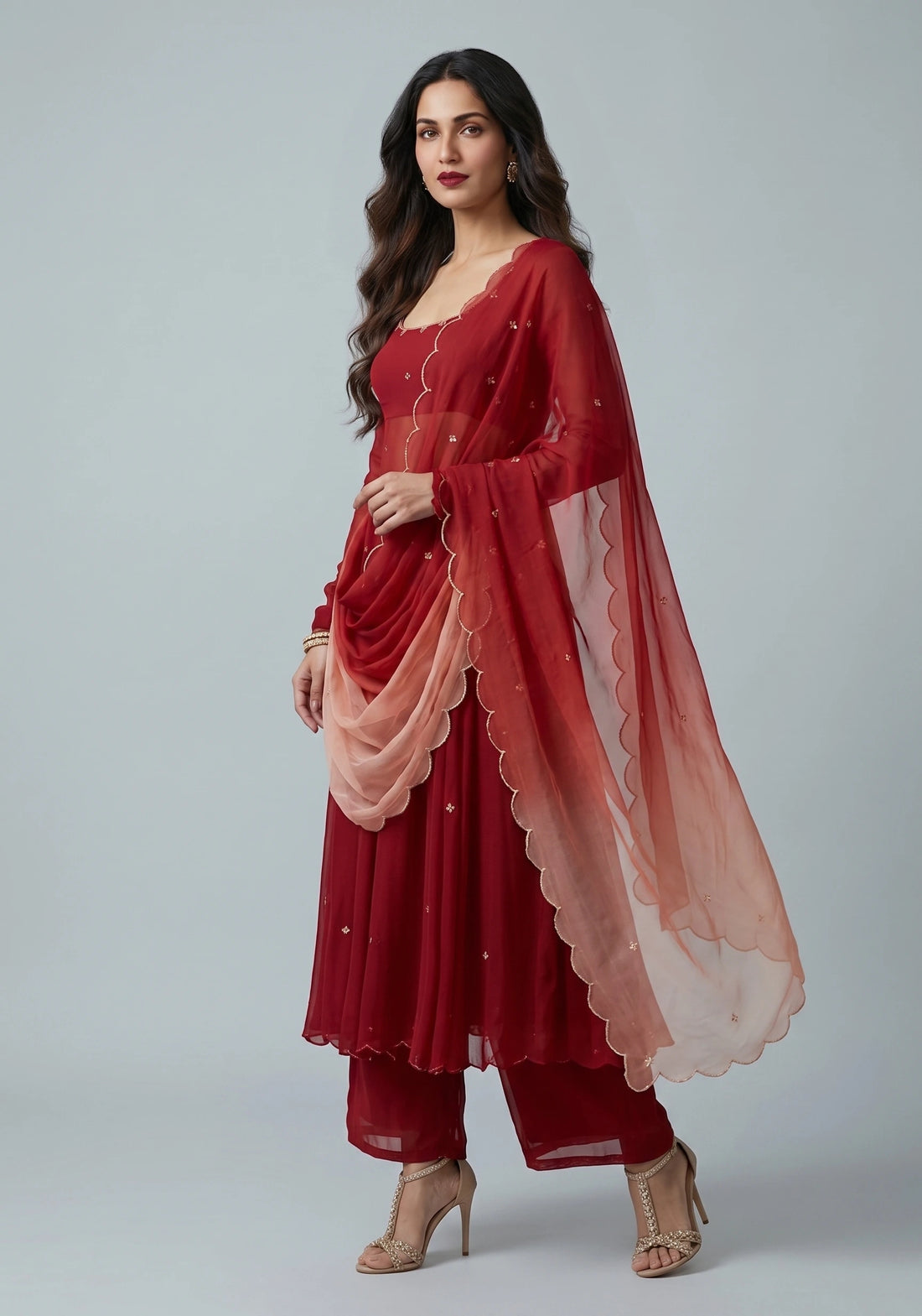 Ruby Grace embroidered Gorgette Suit Set