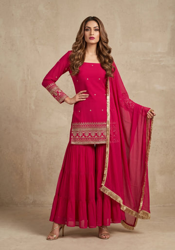 Fuchsia Royale Sharara Set