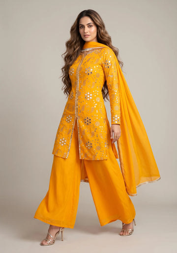 Saffron Noor Embroidered Suit Set