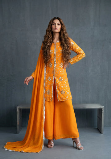 Saffron Noor Embroidered Suit Set