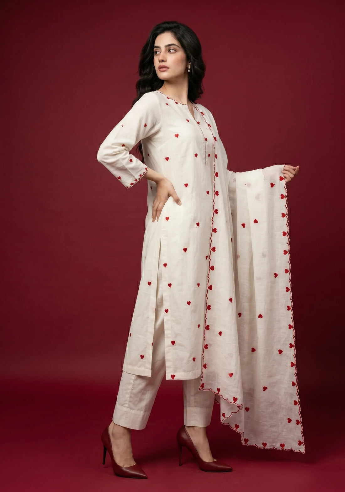 Cupid Charm Embroidered Kurta Set