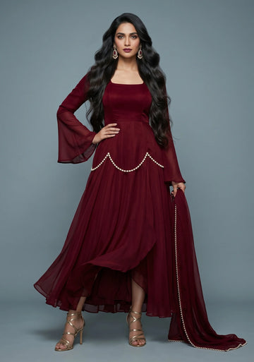 Ruby Royale Flow Gown Set