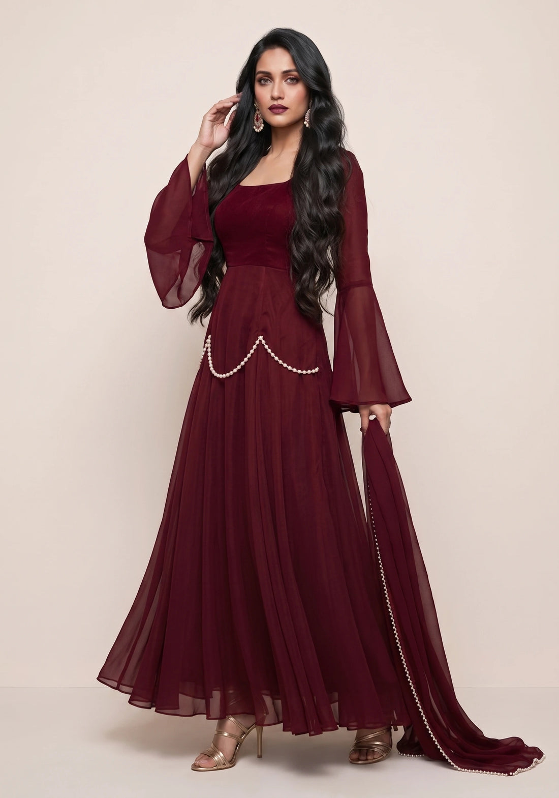 Ruby Royale Flow Gown Set