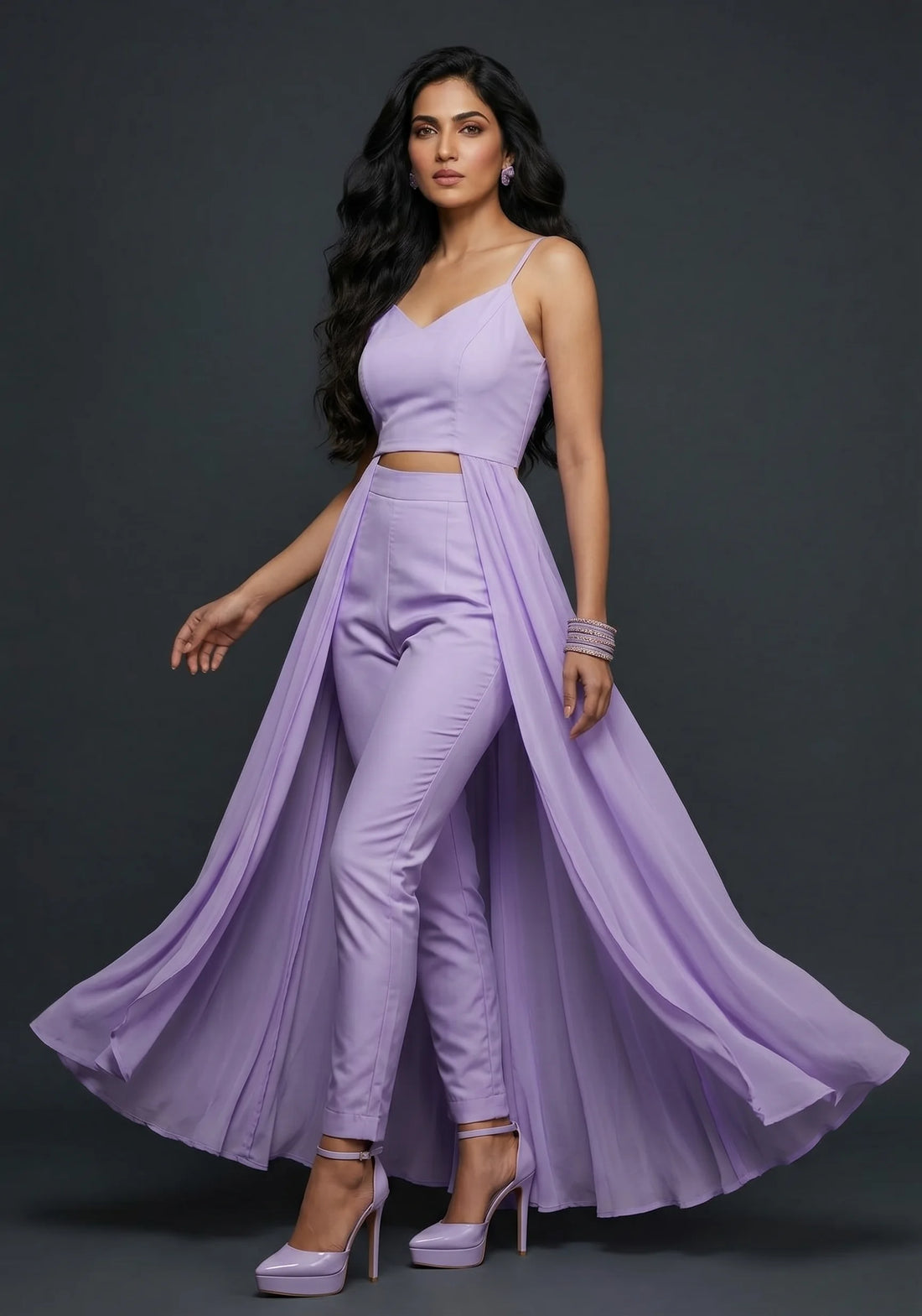 Lilac Whisper Drape Co-Ord Set