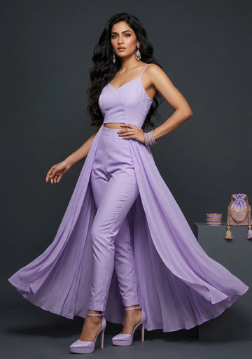 Lilac Whisper Drape Co-Ord Set