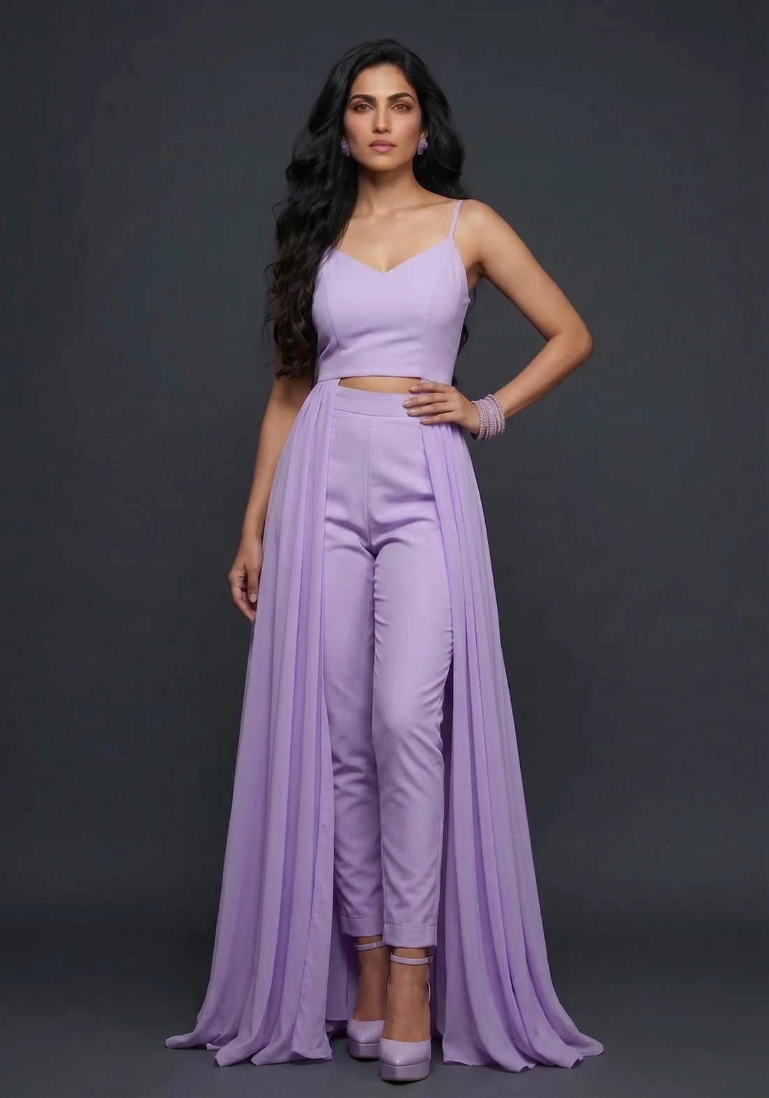 Lilac Whisper Drape Co-Ord Set