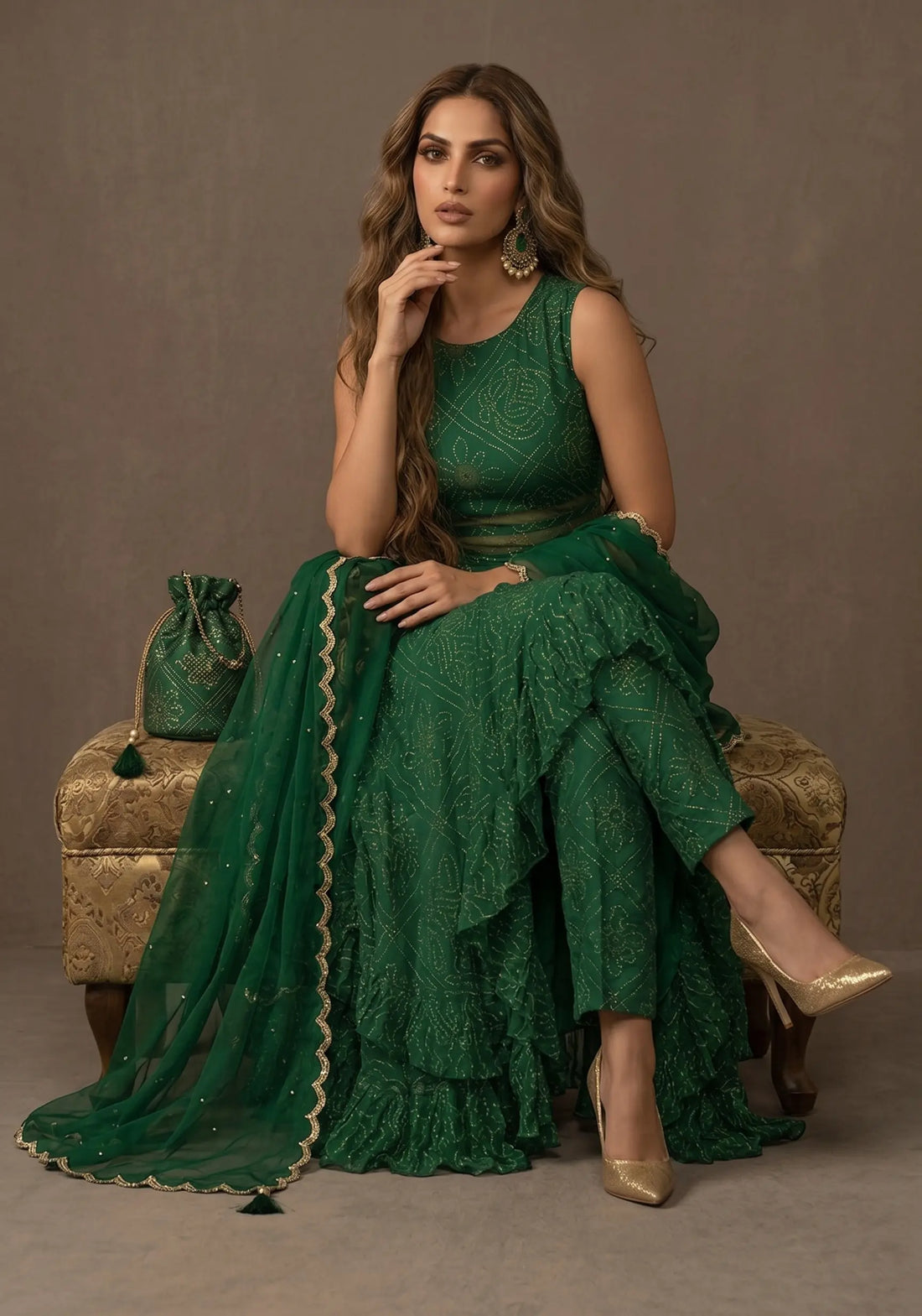 Emerald Cascade Drape Ensemble
