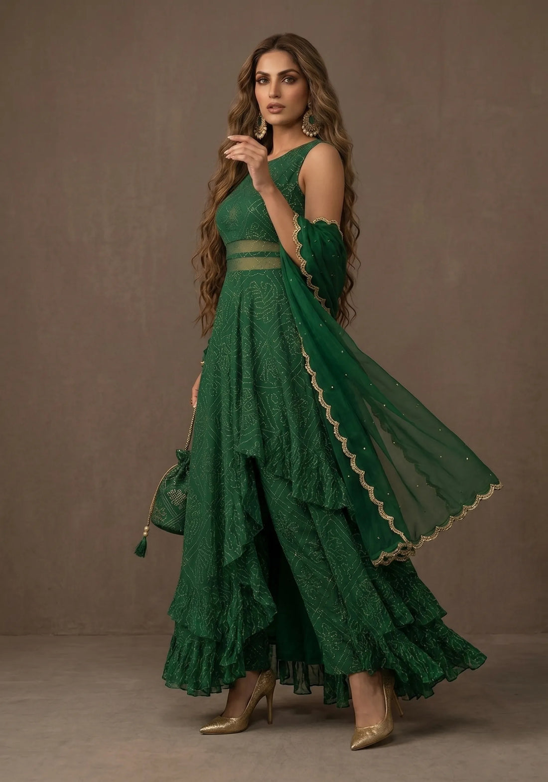 Emerald Cascade Drape Ensemble