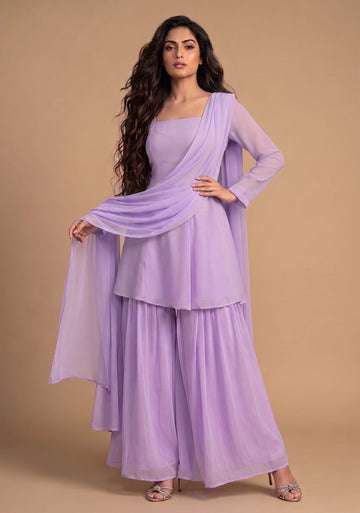 Lilac Cascade Sharara Set