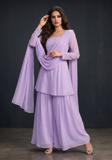 Lilac Cascade Sharara Set