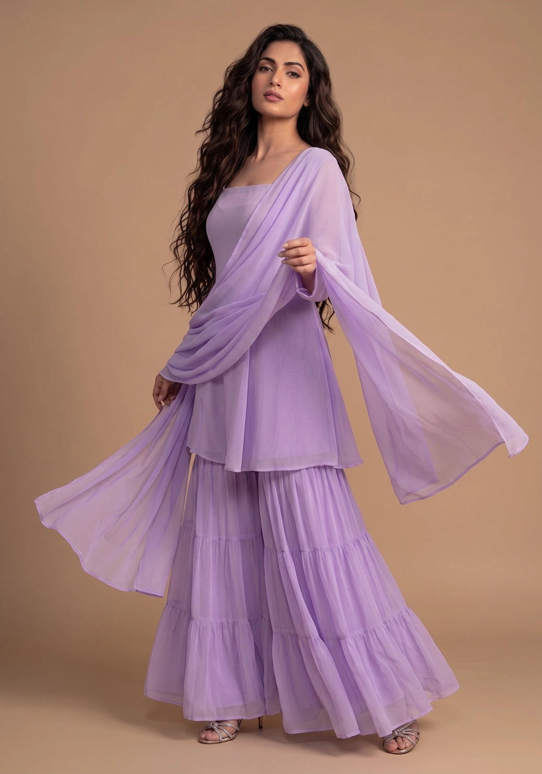 Lilac Cascade Sharara Set