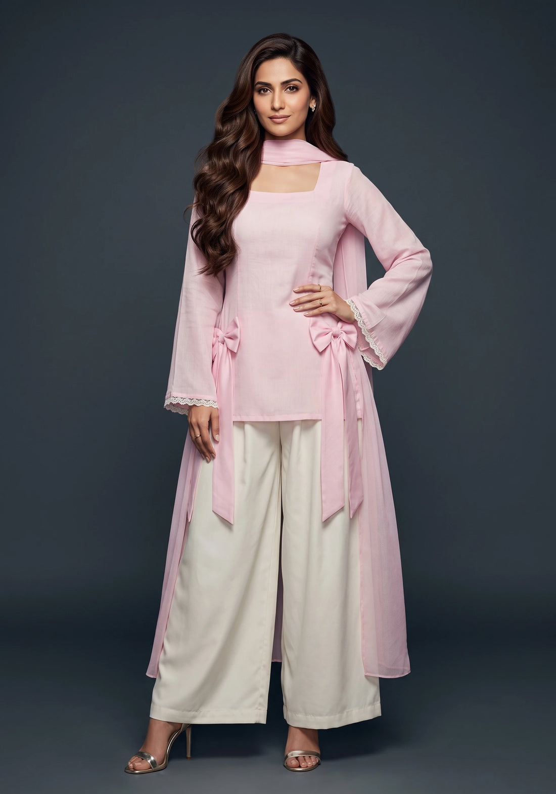 Rosé Charm Kurta Palazzo Set