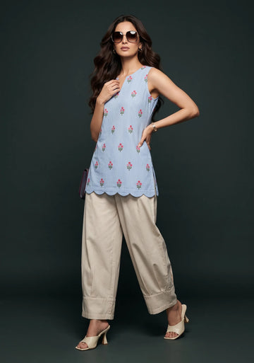 Blue Blossom Cotton Co-ord Set