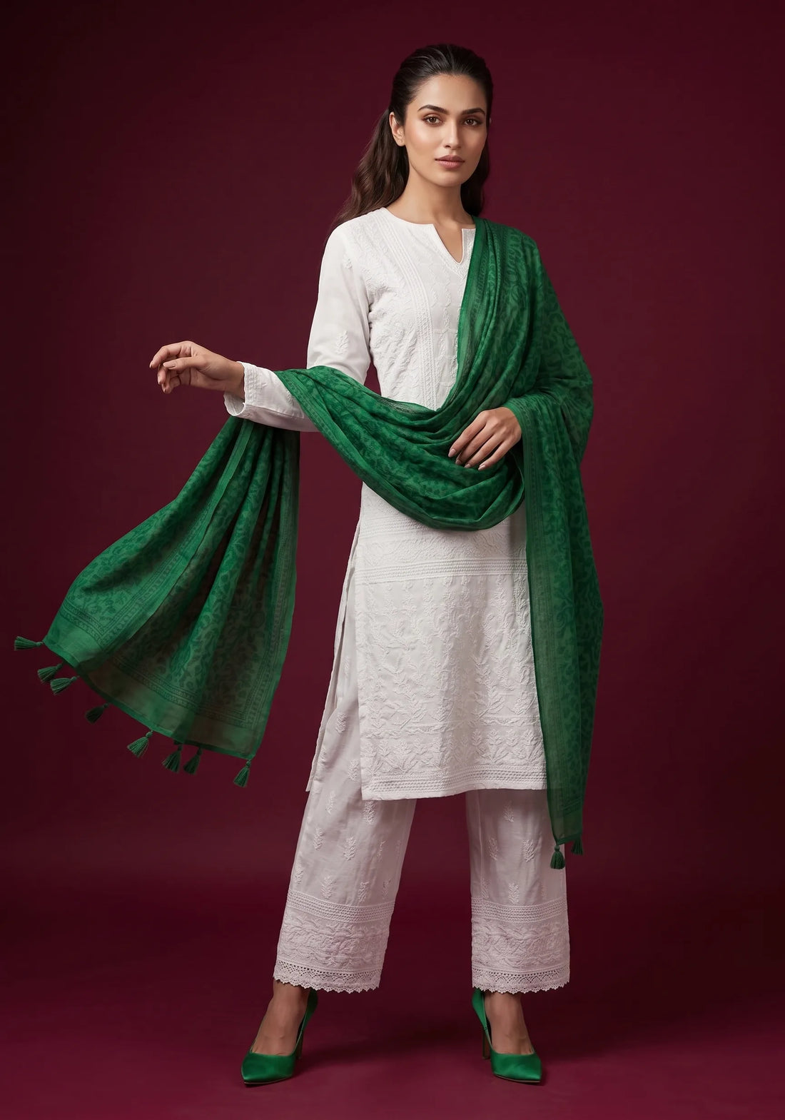 Ivory Grace Chikankari Set