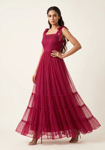 Ruby Rhapsody Tiered Maxi Dress