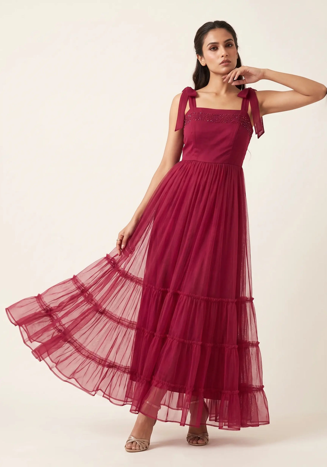 Ruby Rhapsody Tiered Maxi Dress