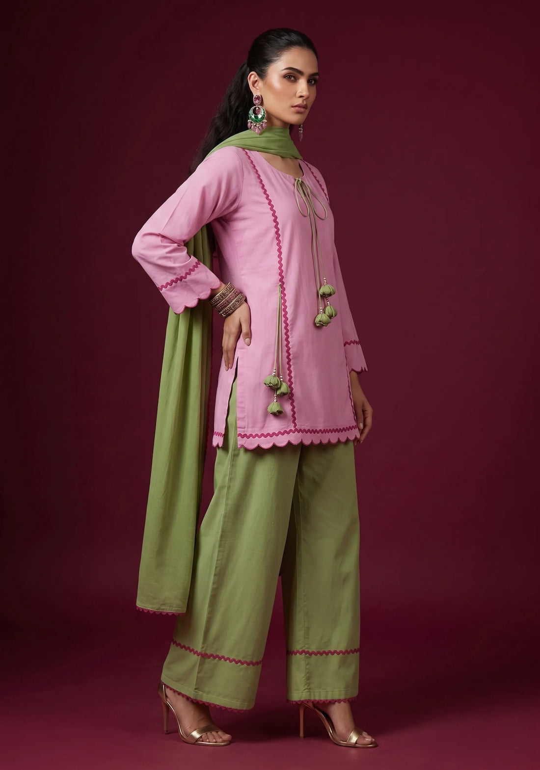 Blush Bloom Kurta Set with Dupatta