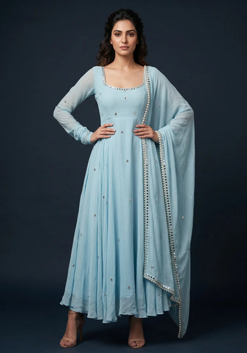 Celeste Pearl Anarkali Set