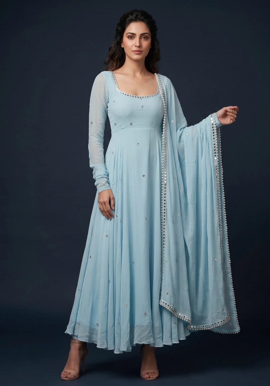 Celeste Pearl Anarkali Set