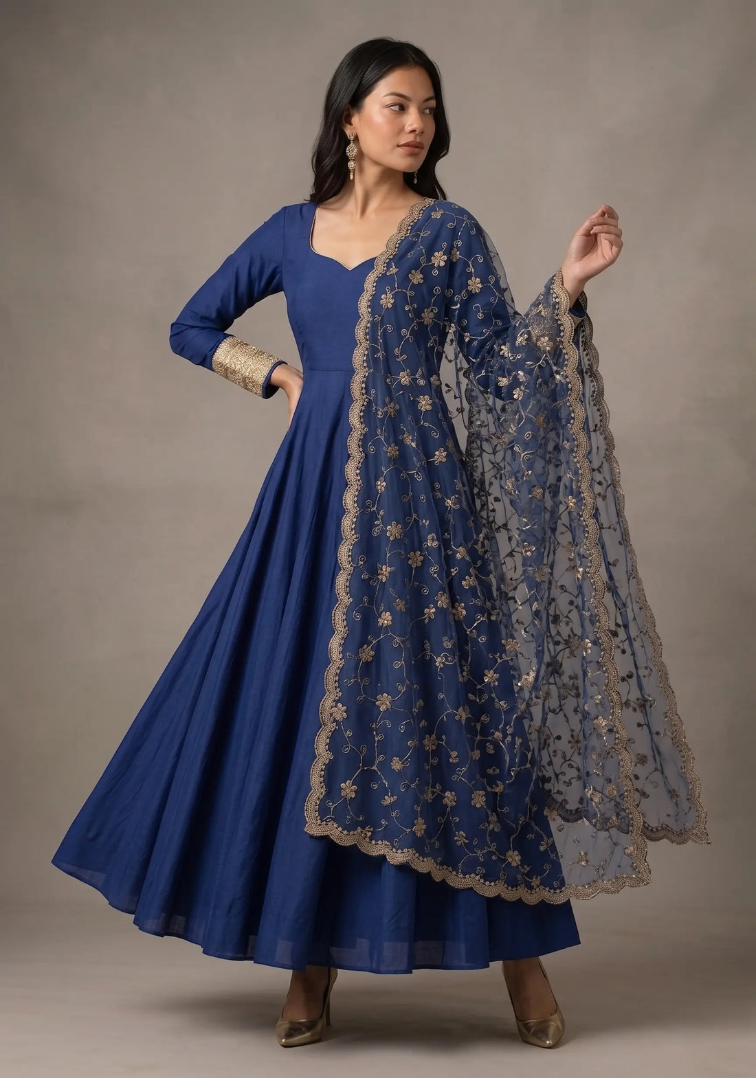 Aarohi Royal Blue Anarkali