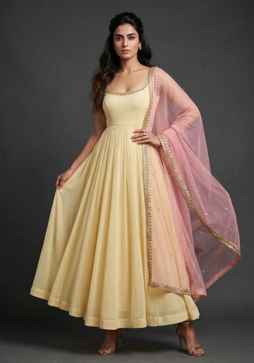 Gulnaar Blush Anarkali Set