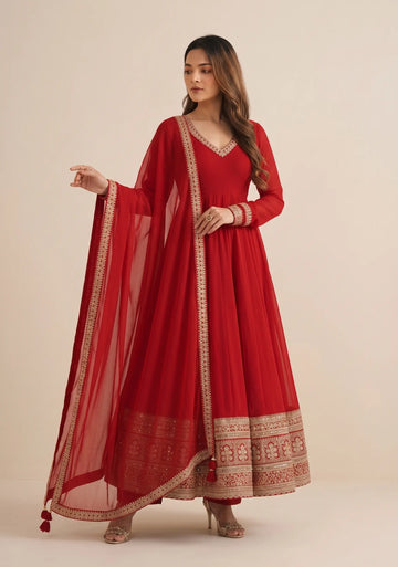 Riva Crimson Flare Suit Set