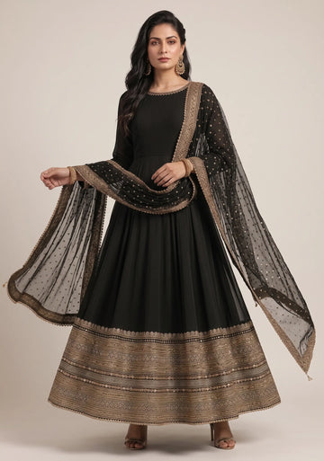 Noir Zari Flare Suit Set