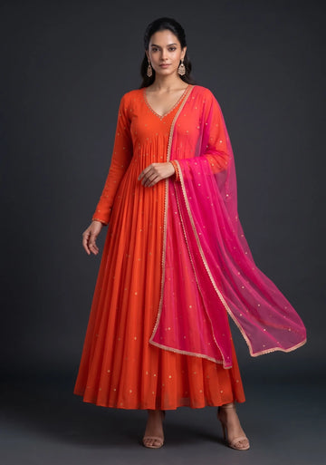 Genda Glow Anarkali Suit Set