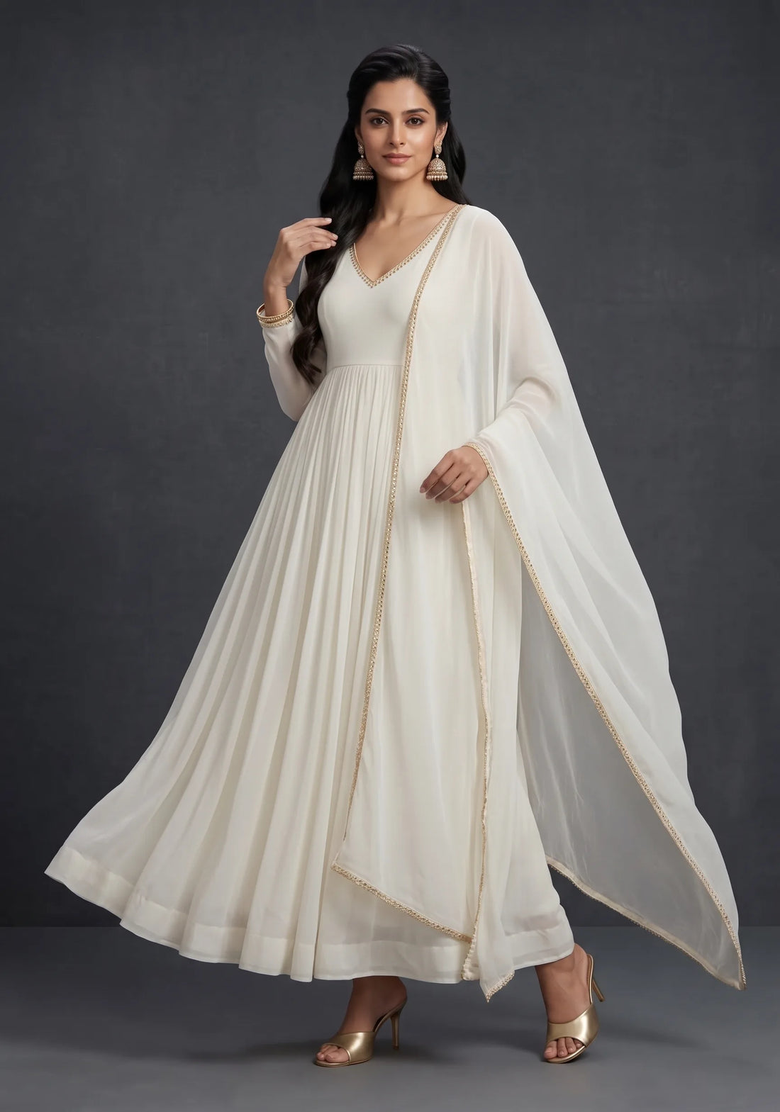 Pearl Mist Anarkali Set