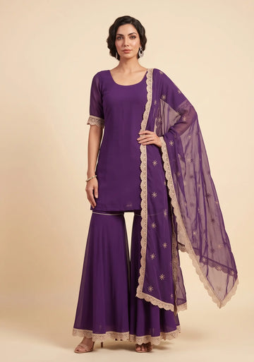 Royal Amethyst Sharara Set