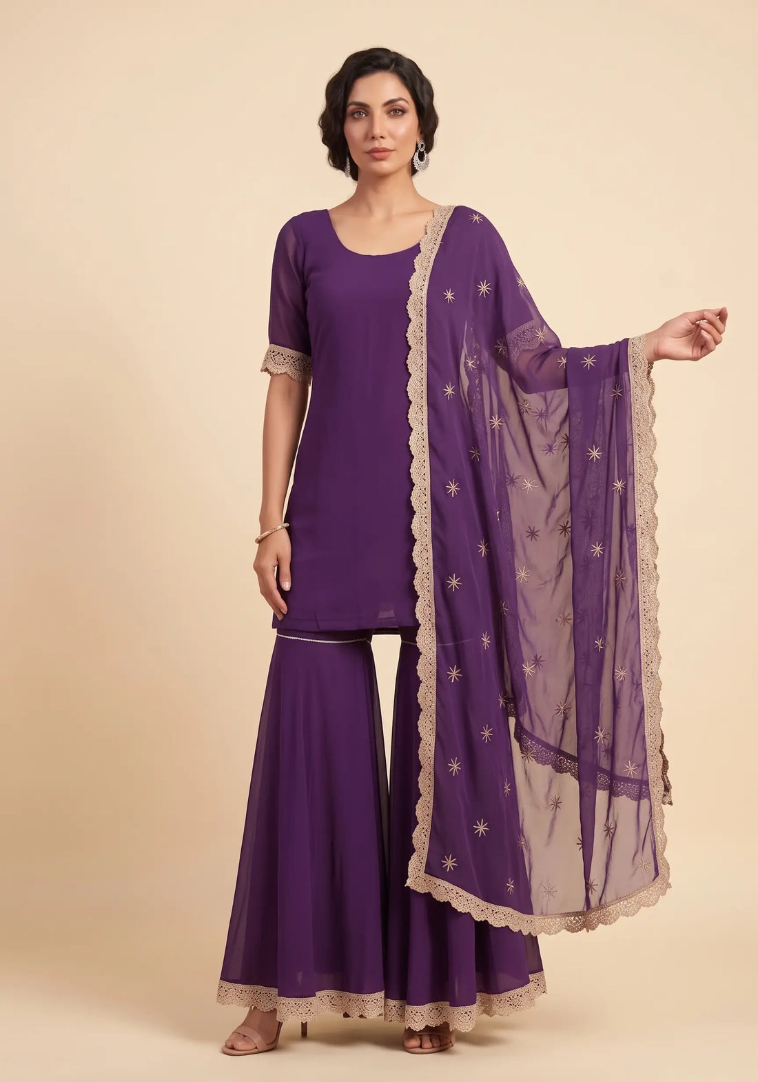 Royal Amethyst Sharara Set