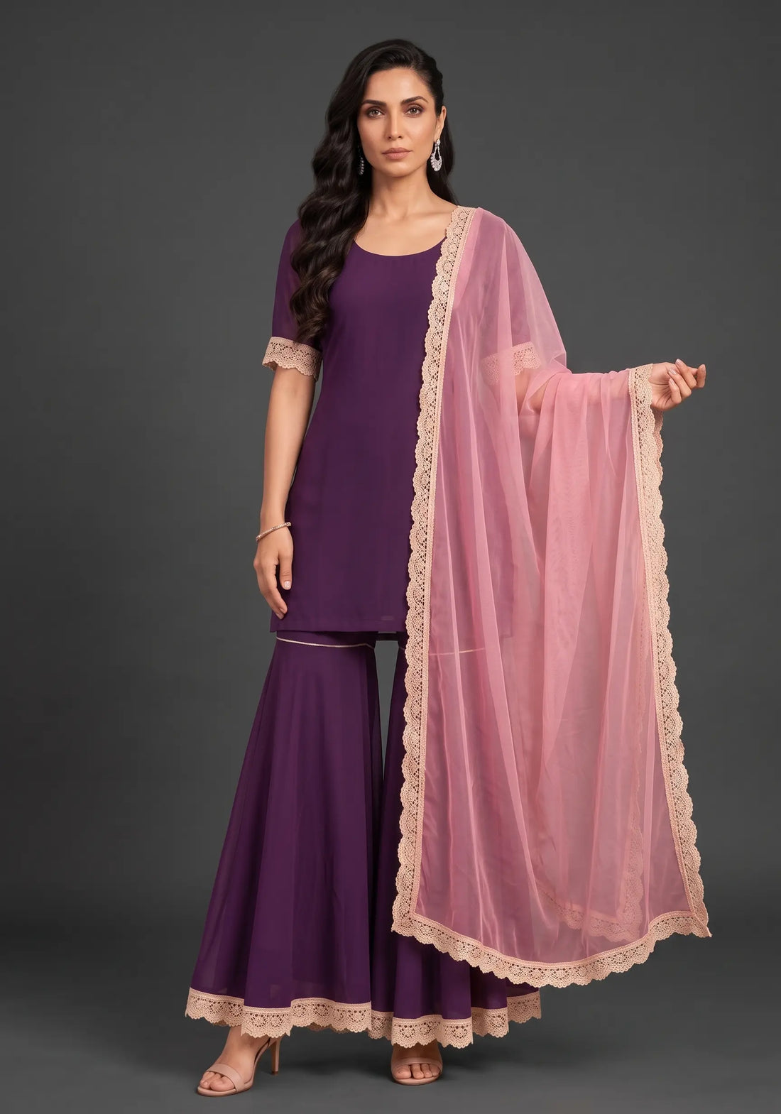 Royal Amethyst Sharara Set