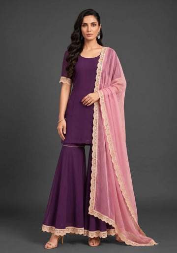 Royal Amethyst Sharara Set