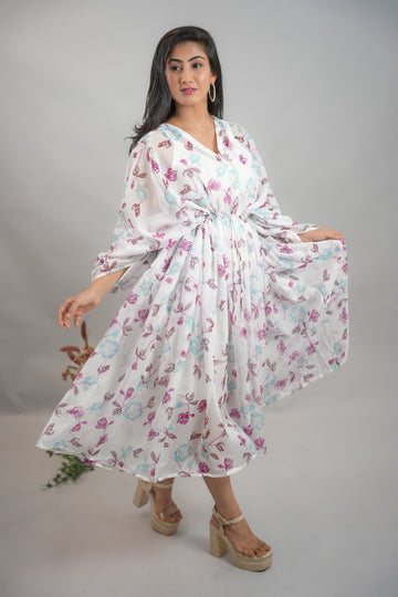 Pearl Pink Drape Kaftan - 52503D-PI